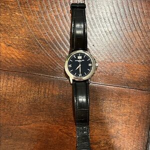 Raymond Weil Silver Case Black Strap Men's Watch